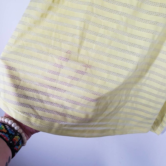 Zyia Active Nimbus Brighter Graphic‎ Tank Top L Lemon Yellow Stripe Mesh - Picture 6 of 7